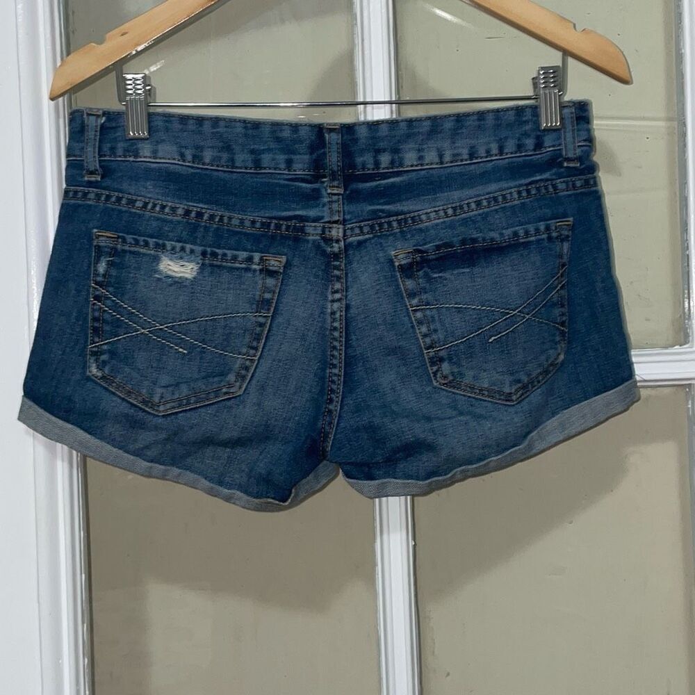 Aeropostale women teen juniors blue medium denim jean short shorts size 5/6 - Picture 6 of 9
